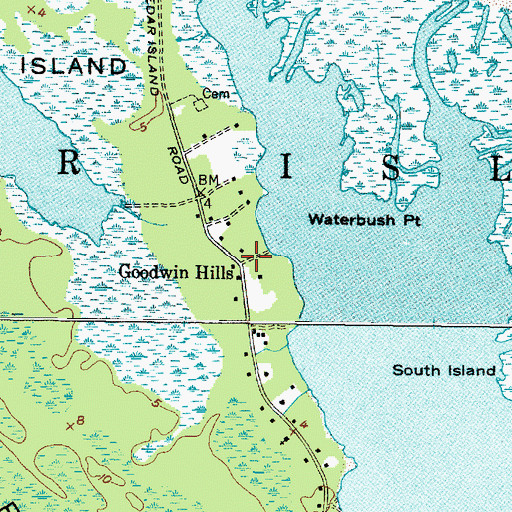 Topographic Map of Goodwin Hills, NC