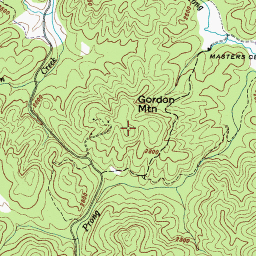 Topographic Map of Gordon Mountain, NC