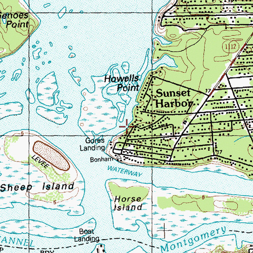 Topographic Map of Gores Landing, NC