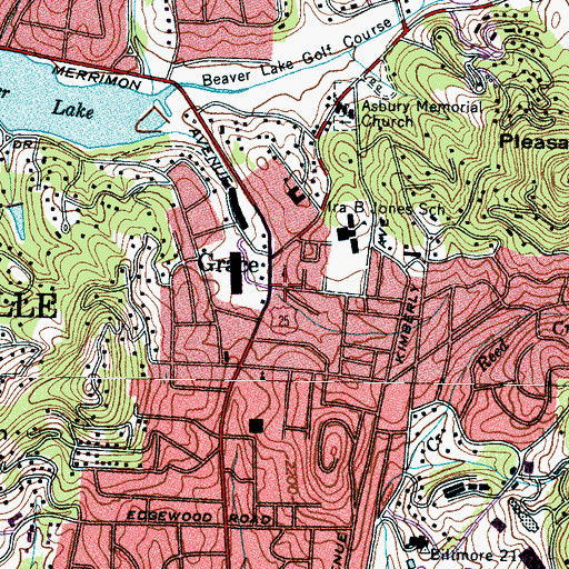 Topographic Map of Grace, NC