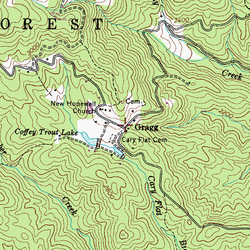 Topographic Map of Gragg, NC