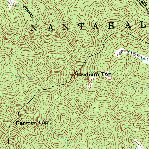 Topographic Map of Graham Top, NC