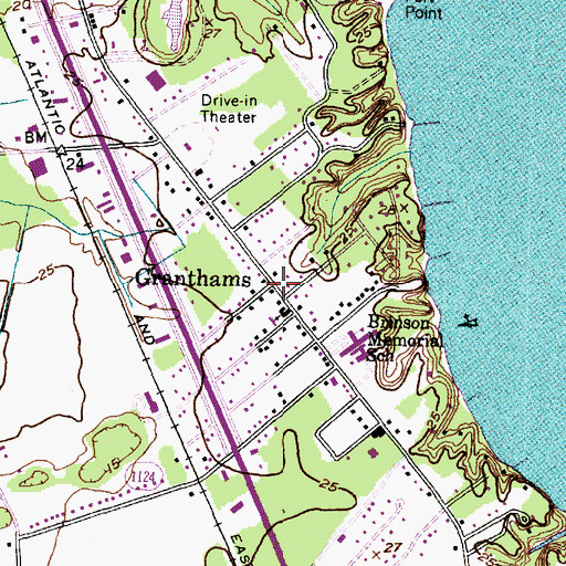 Topographic Map of Granthams, NC