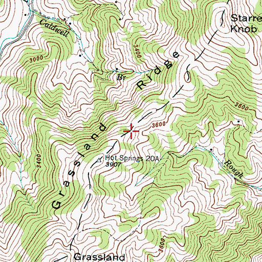 Topographic Map of Grassland Ridge, NC