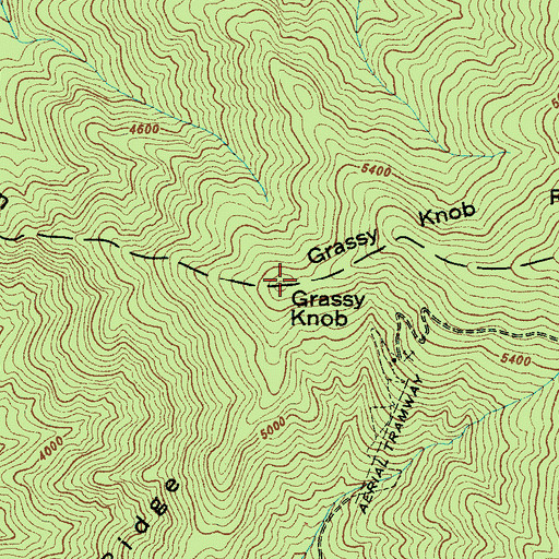 Topographic Map of Grassy Knob, NC