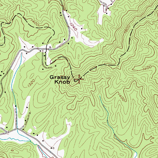 Topographic Map of Grassy Knob, NC