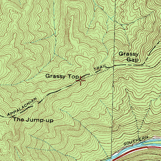 Topographic Map of Grassy Top, NC