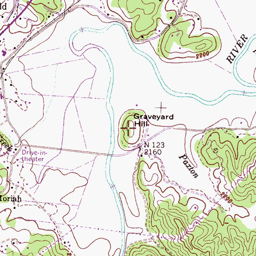 Topographic Map of Graveyard Hill, NC