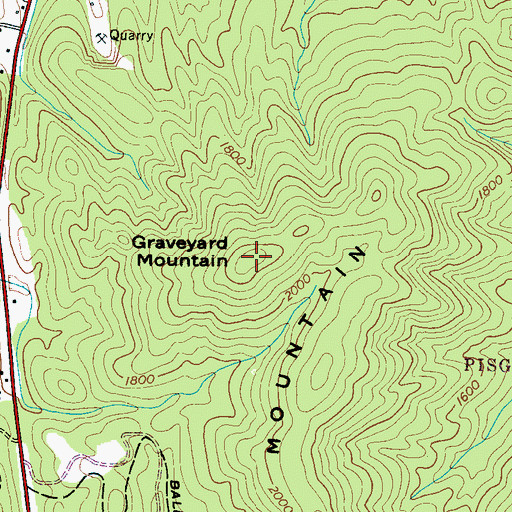 Topographic Map of Graveyard Mountain, NC