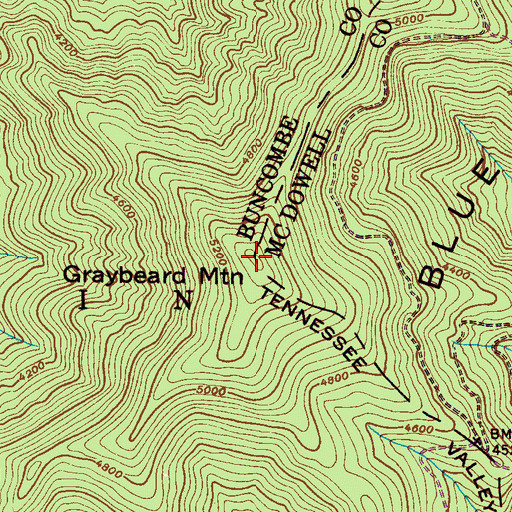 Topographic Map of Graybeard Mountain, NC