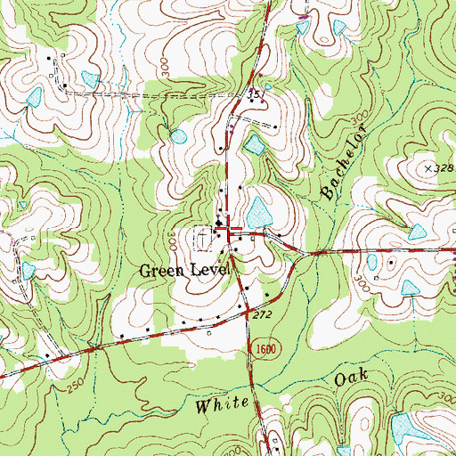 Topographic Map of Green Level, NC