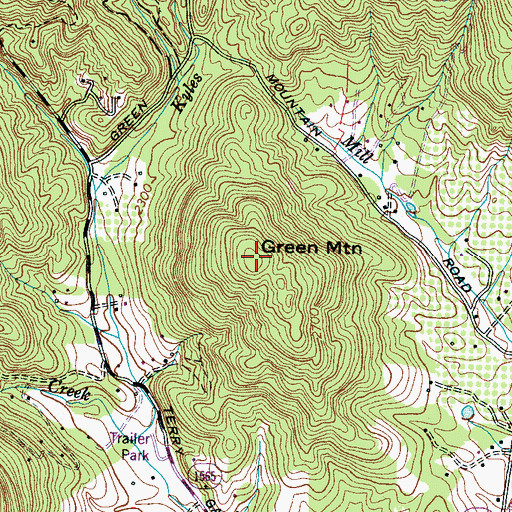 Topographic Map of Green Mountain, NC