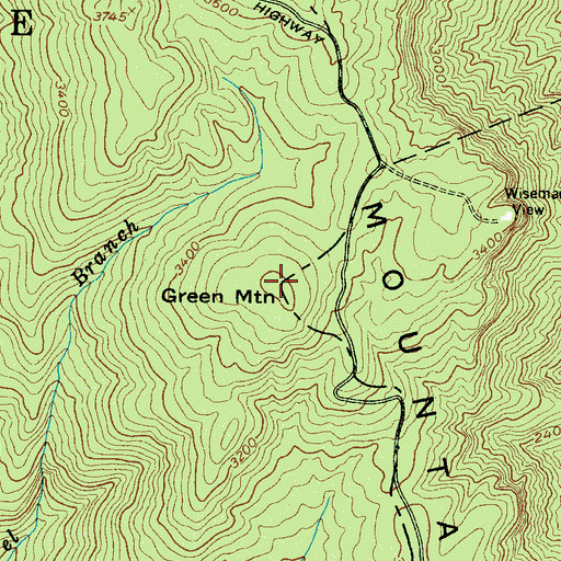 Topographic Map of Green Mountain, NC