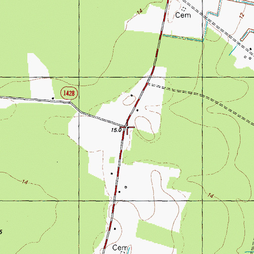 Topographic Map of Greens Fork, NC