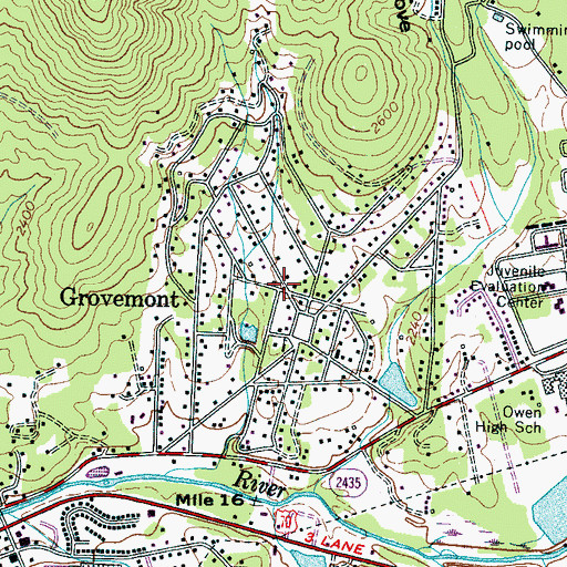 Topographic Map of Grovemont, NC