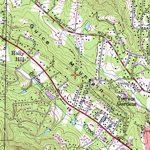 Topographic Map of Guice Mountain, NC