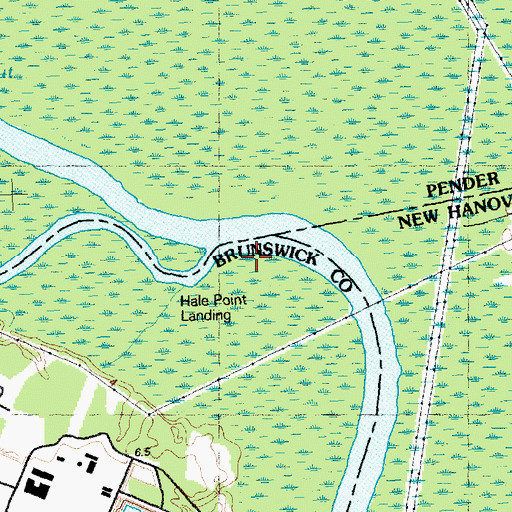 Topographic Map of Hale Point Landing, NC
