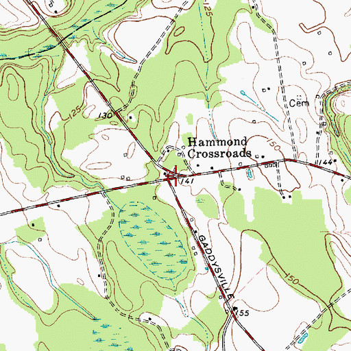 Topographic Map of Hammond Crossroads, NC