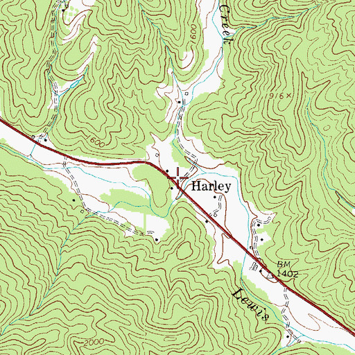 Topographic Map of Harley, NC