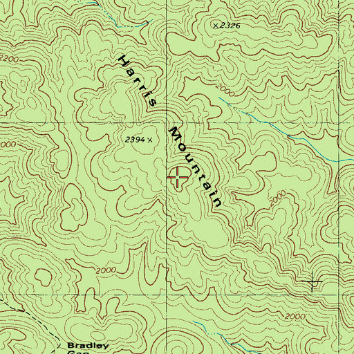 Topographic Map of Harris Mountain, NC