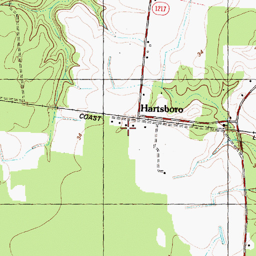 Topographic Map of Hartsboro, NC