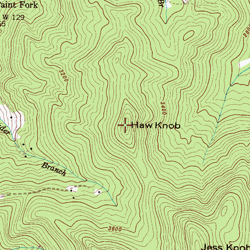 Topographic Map of Haw Knob, NC