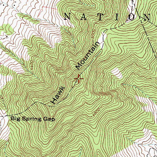 Topographic Map of Hawk Mountain, NC