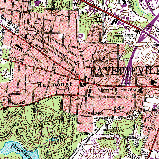 Topographic Map of Haymount, NC