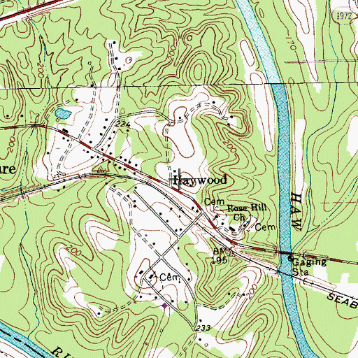 Topographic Map of Haywood, NC