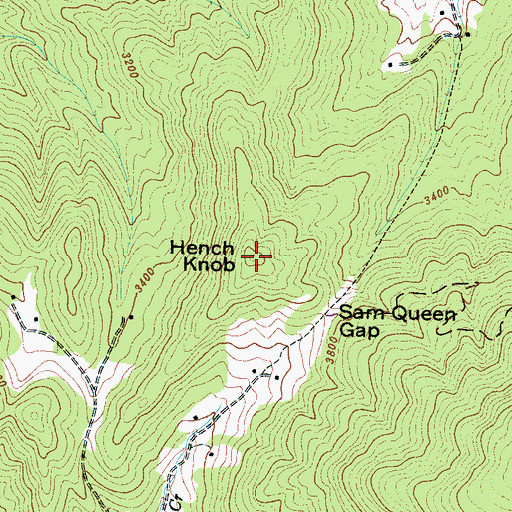 Topographic Map of Hench Knob, NC