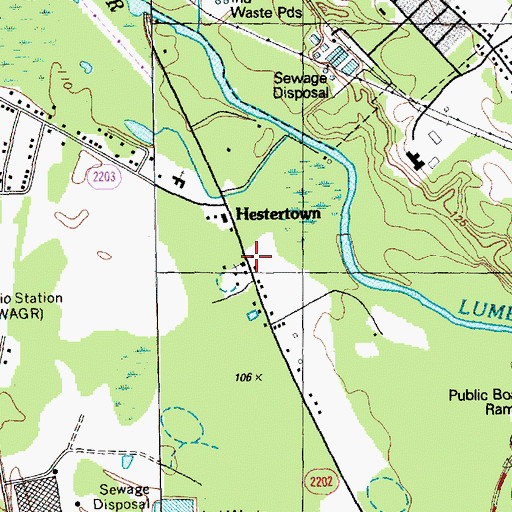 Topographic Map of Hestertown, NC