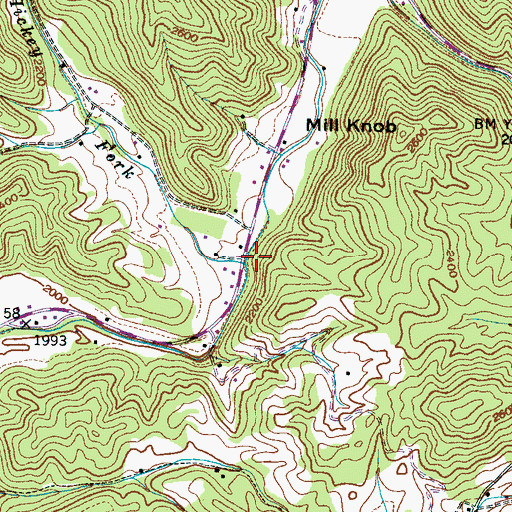 Topographic Map of Hickey Fork, NC