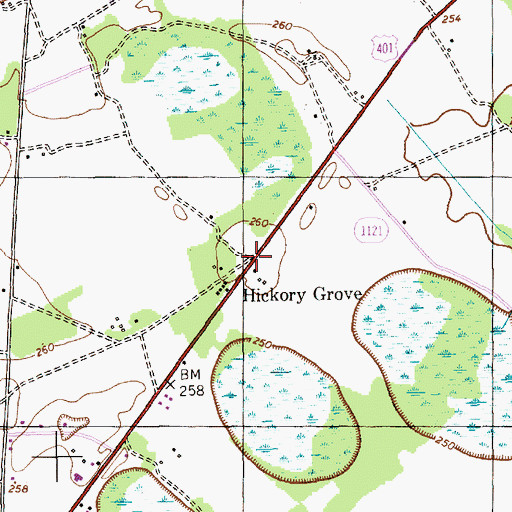 Topographic Map of Hickory Grove, NC
