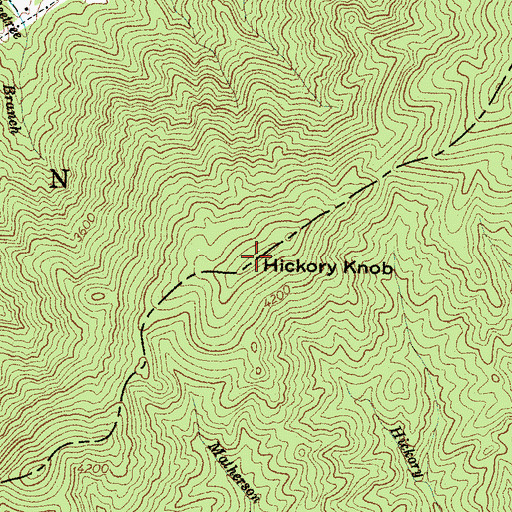 Topographic Map of Hickory Knob, NC