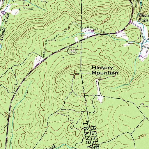 Topographic Map of Hickory Mountain, NC