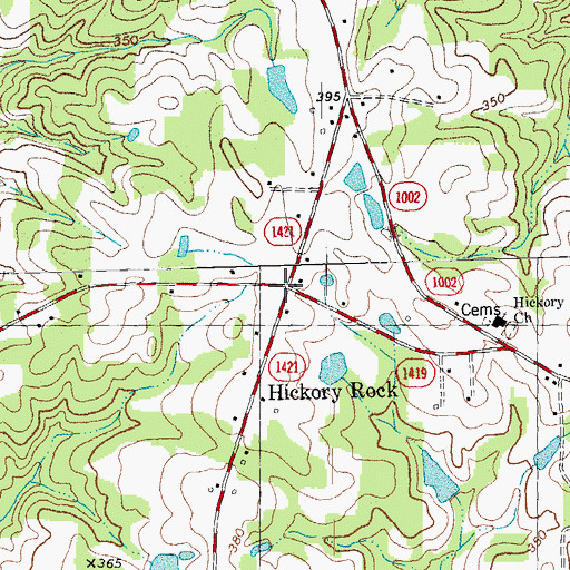 Topographic Map of Hickory Rock, NC