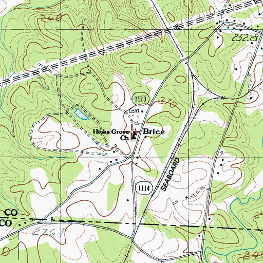 Topographic Map of Hicks Grove Church, NC