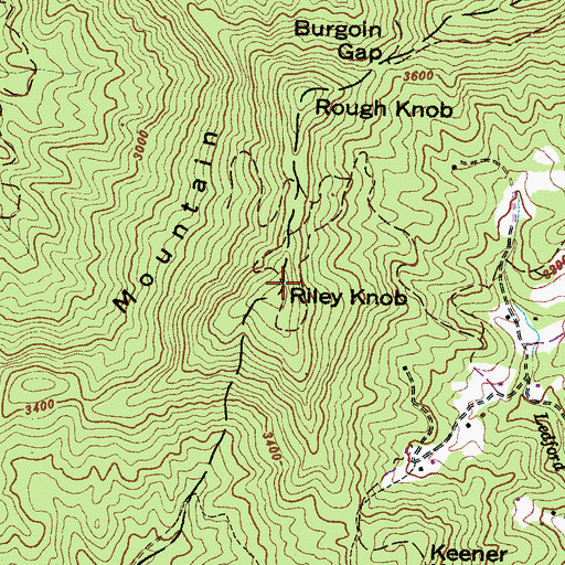 Topographic Map of Higdon Mountain, NC