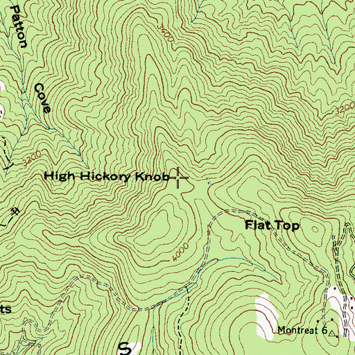 Topographic Map of High Hickory Knob, NC