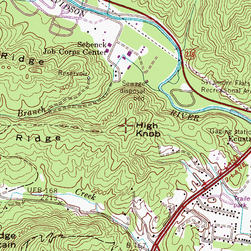 Topographic Map of High Knob, NC