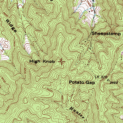 Topographic Map of High Knob, NC