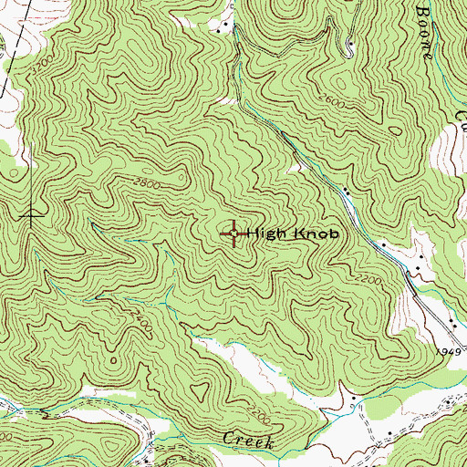 Topographic Map of High Knob, NC