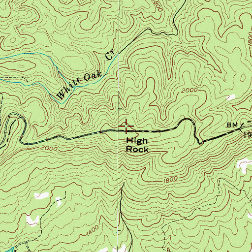 Topographic Map of High Rock, NC