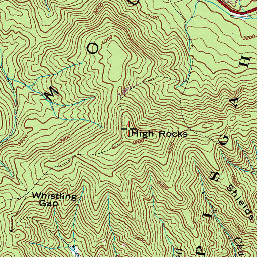 Topographic Map of High Rocks, NC