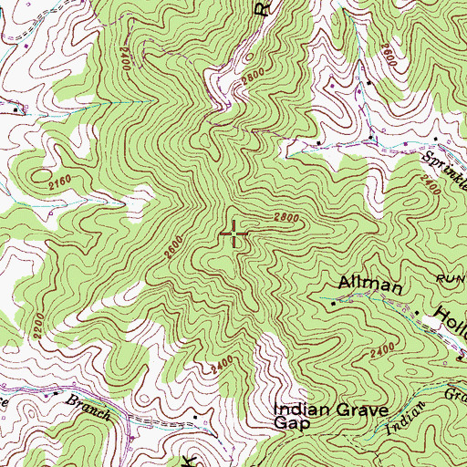 Topographic Map of Highrock Ridge, NC