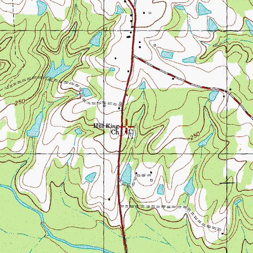 Topographic Map of Hill King Church, NC