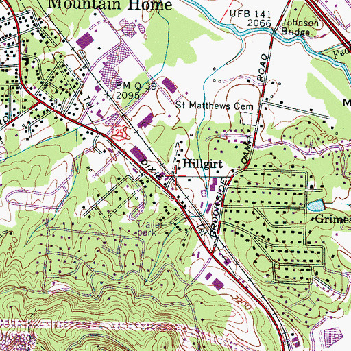 Topographic Map of Hillgirt, NC