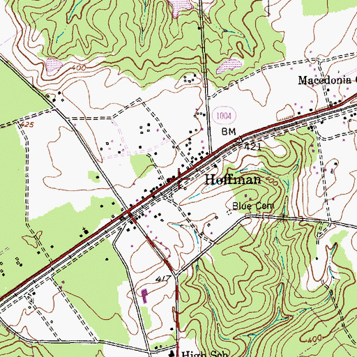 Topographic Map of Hoffman, NC