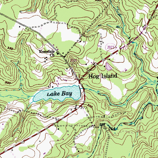 Topographic Map of Hog Island, NC