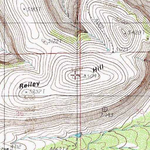 Topographic Map of Reiley Hill, AZ